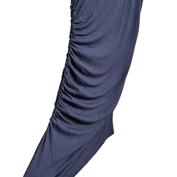 ANTHROPOLOGIE Daily Practice Side-Ruched Mini Dress M 18” p2p Navy $98 NWT - Picture 9 of 12